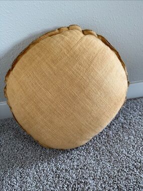 Lulu and Georgia Arlo Yellow Round Accent Pillow 14” Dia